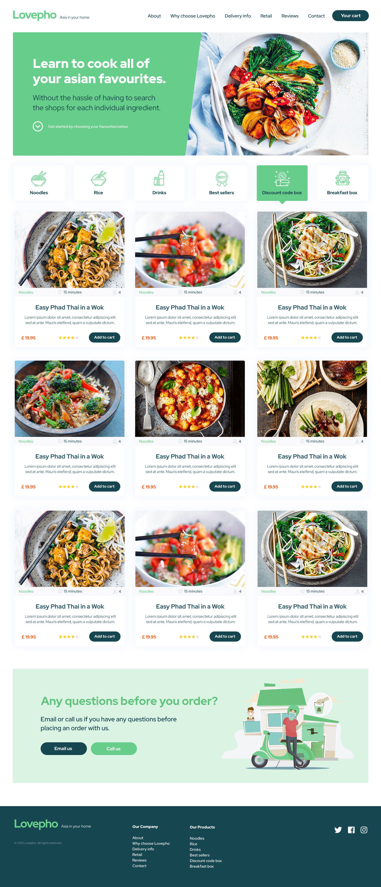 UI web design for Lovepho Restaurant London