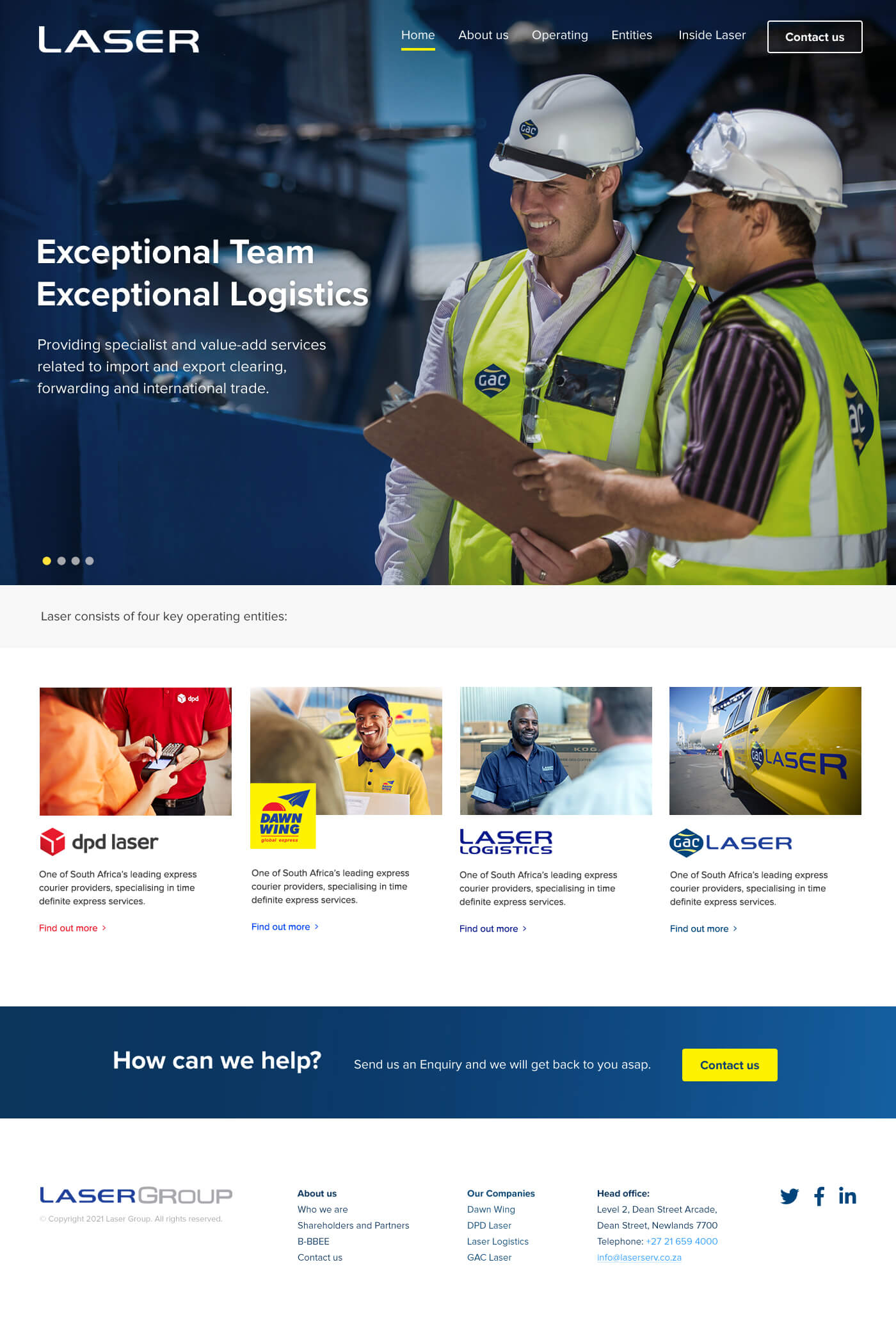 Laser Group WordPress Custom Theme UI Design